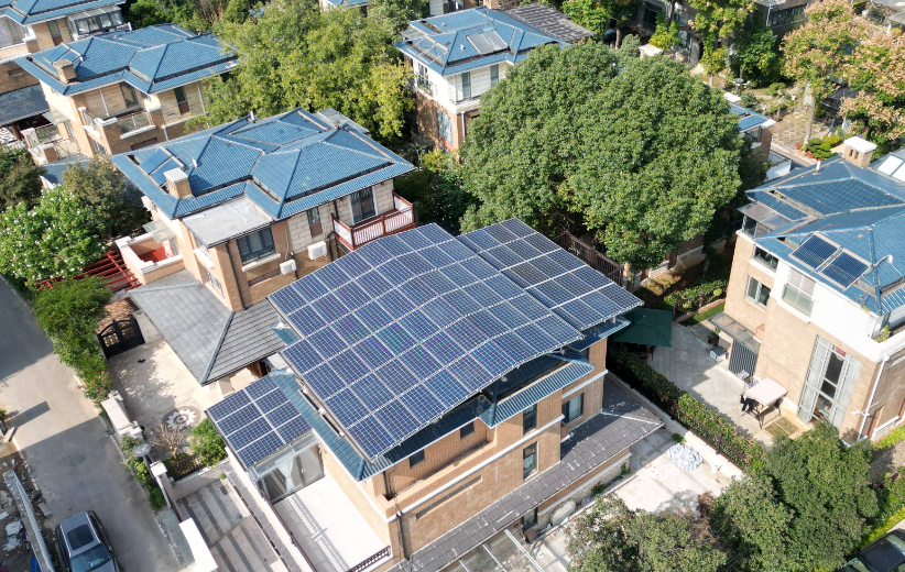 Residential building rooftop photovoltaic power station